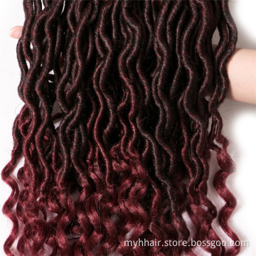 Curly Crochet braid Hair Extensions 18 inch 24 strands/pack Ombre Braiding Hair Synthetic Afro Locs Wholesale